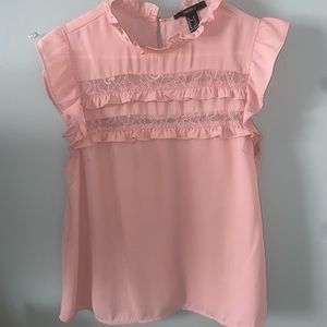 Work Tops - Pink Blouse, Green Long Sleeve Blouse